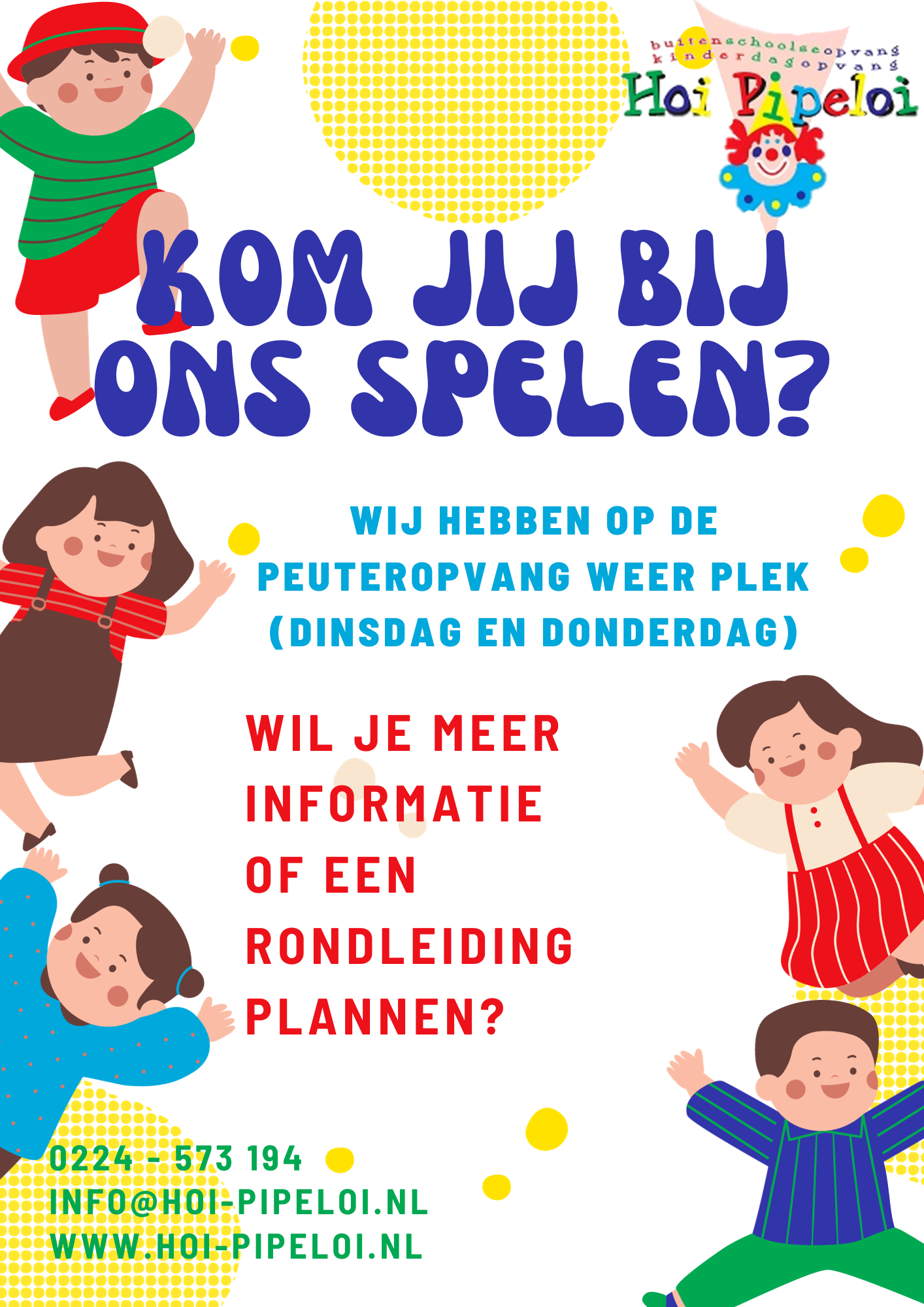 Plek op de peuteropvang!