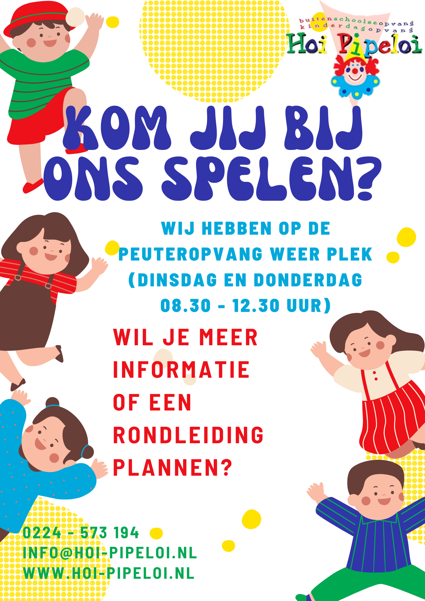 Plek op de peuteropvang!